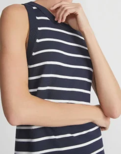 Stripe Responsible Matte Crepe Racerback Tank