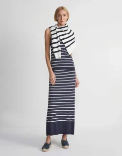 Stripe Responsible Matte Crepe Skirt