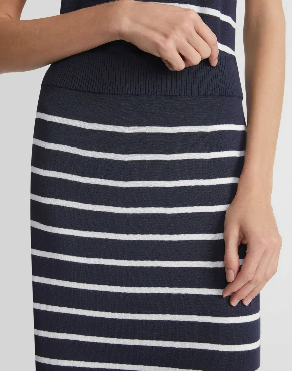 Stripe Responsible Matte Crepe Skirt