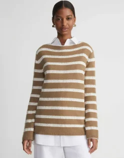Stripe Sequined Cotton & Cashmere Sweater