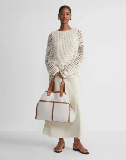 Sustainable Linen-Silk Chainette Net Stitch Sweater