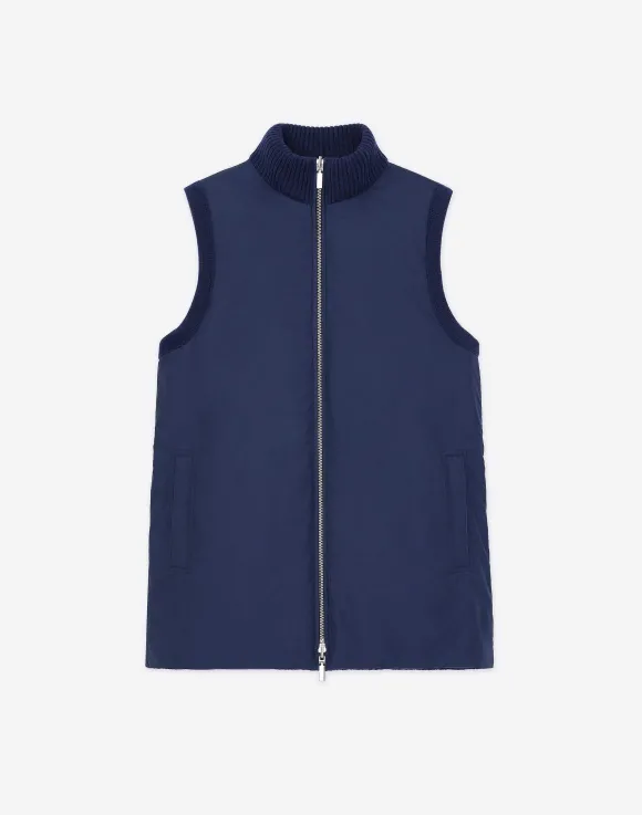 Wool Knit & Recycled Poly Quilted Reversible Vest