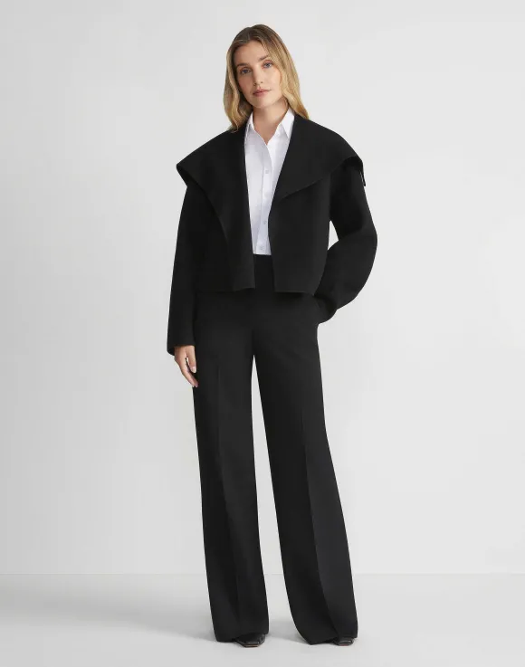 Wool-Cashmere Double Face Shawl Collar Oversized Coat