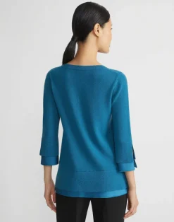 Wool-Cashmere Silk Trimmed Sweater