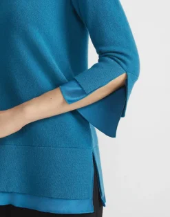 Wool-Cashmere Silk Trimmed Sweater