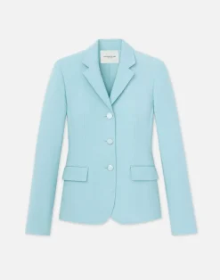 Wool-Silk Crepe Academy Blazer