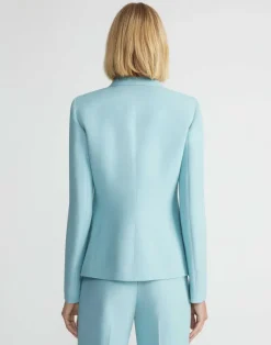 Wool-Silk Crepe Academy Blazer
