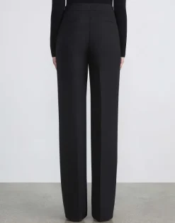 Wool-Silk Crepe Gates Pant