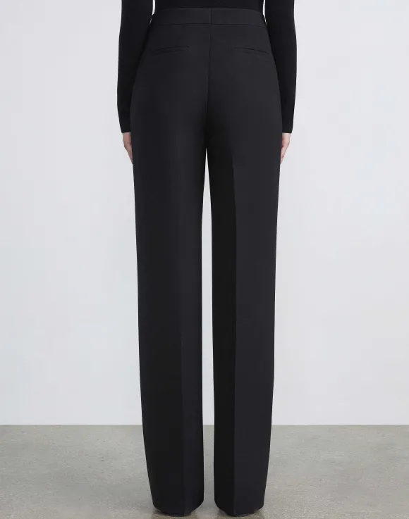 Wool-Silk Crepe Gates Pant