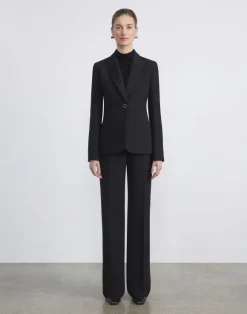 Wool-Silk Crepe Gates Pant