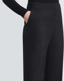 Wool-Silk Crepe Gates Pant