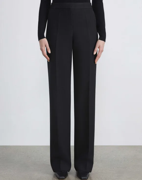 Wool-Silk Crepe Gates Pant