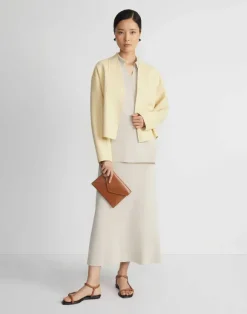 Wool-Silk Double Face Reversible Open Front Jacket