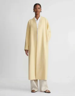 Wool-Silk Double Face Reversible Open Front Coat
